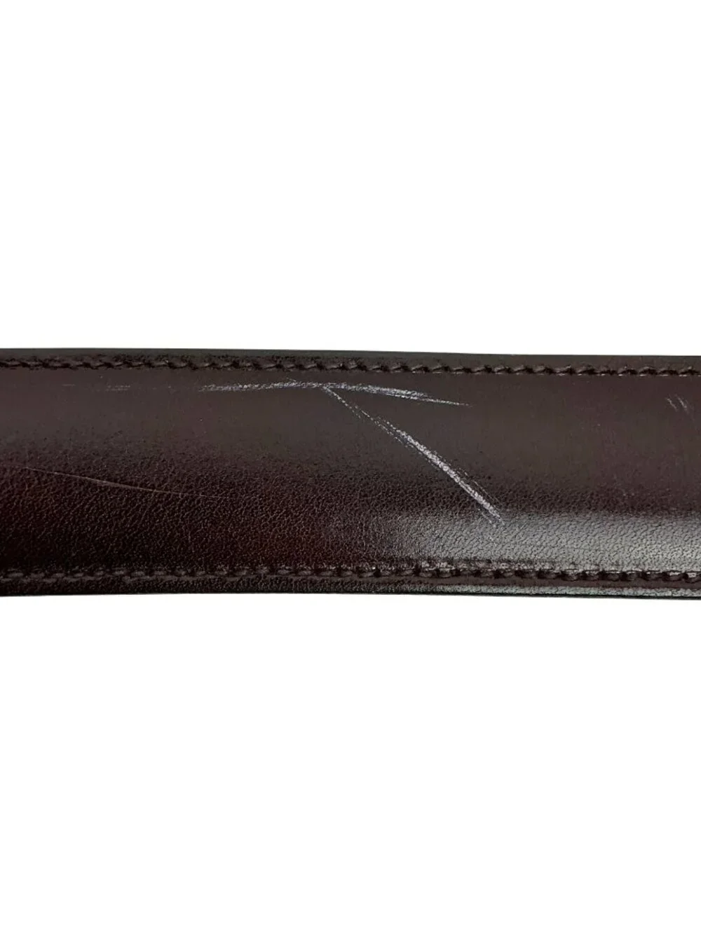 Brooks Brothers Brown Leather Belt With Silver Buckle Mens 38 Made In USA